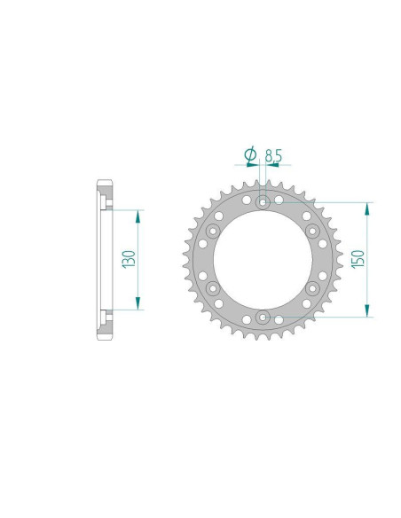 Kit chaine DID  ACIER HONDA NS 400 R   F NC19 1985 à 1988
