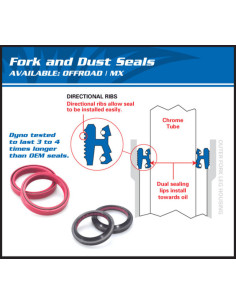 Joint spi de fourche et cache poussière ALL BALLS - 43x55x10.5 2