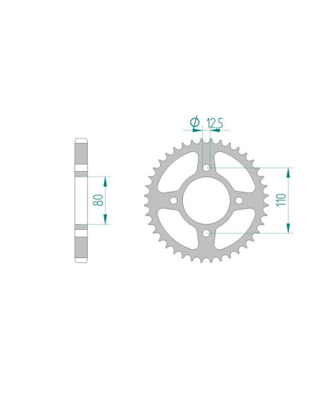 Kit chaine DID  ACIER HONDA CB 750   KA,KB 1980 à 1981