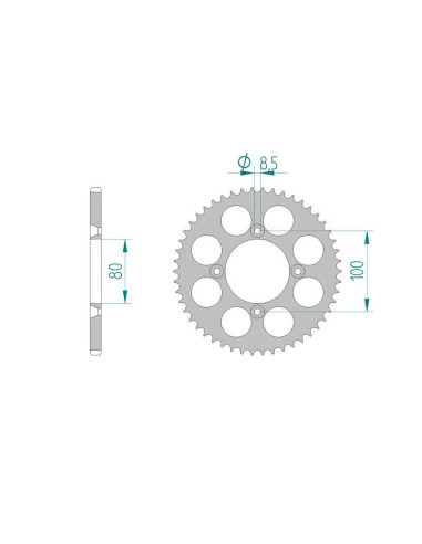 Kit chaine DID  ALU HONDA CR 80 R   E SW 1984 à 1984