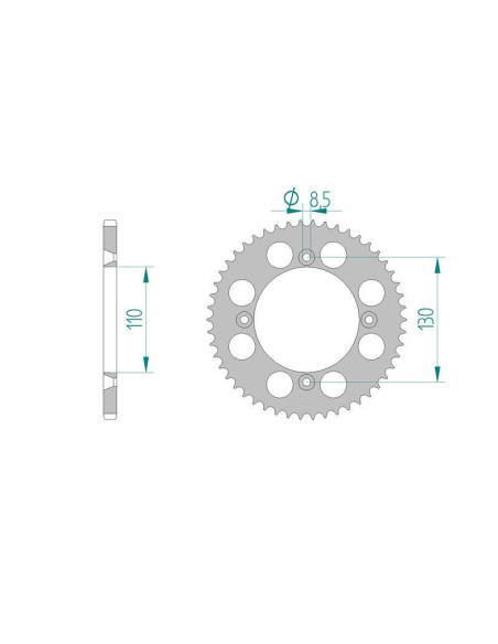 Kit chaine DID  ALU HONDA CR 80 R   T,V,W,X,Y,1,2 SW 1996 à 2002