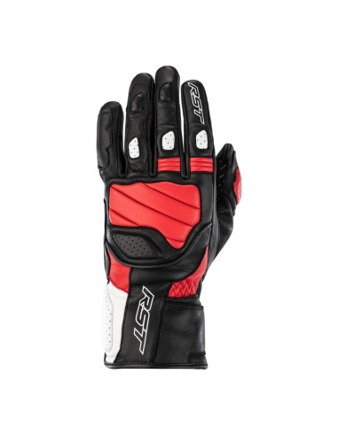 Gants RST Turbine cuir noir/rouge/blanc taille S