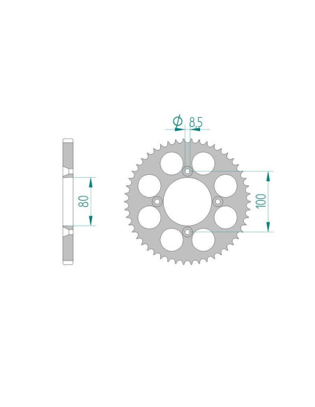 Kit chaine DID  ALU HONDA CRF 100   4,5,6,7,8,9,A,B,C,D 2004 à 2013