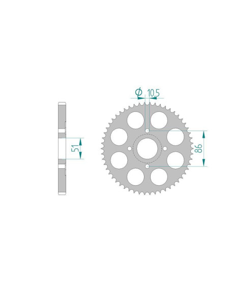 Kit chaine DID  ALU HONDA TL 125 1989 à 1989