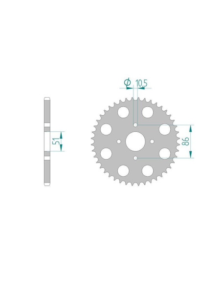 Kit chaine DID  ALU HONDA TL 200 R    0 à    0