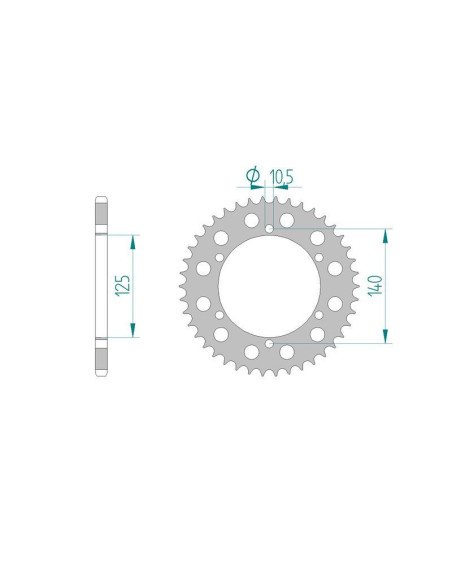 Kit chaine DID  ALU HONDA XR 250 R   L,M,N,P,R,S 1990 à 1995