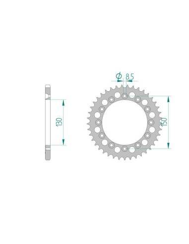 Kit chaine DID  ALU HONDA XR 600 R   F,G,H PE04 1985 à 1987