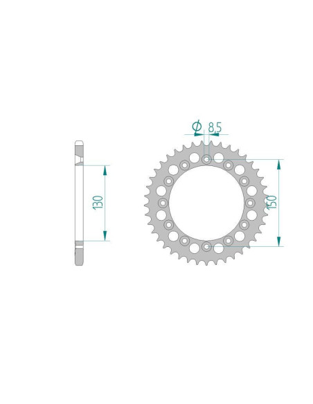 Kit chaine DID  ALU HONDA XR 600 R   F,G,H PE04 1985 à 1987