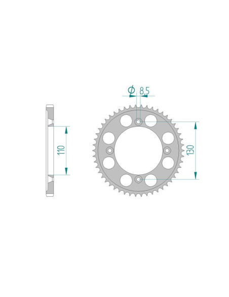 Kit chaine DID  ALU HONDA CR 85 R  428   3,4,5 ANTIBOUE 2003 à 2005