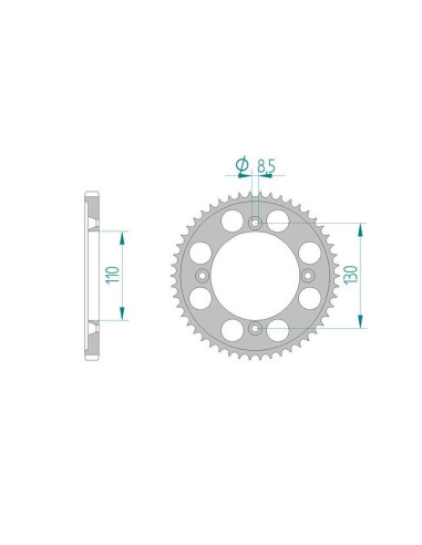 Kit chaine DID  ALU HONDA CR 85 R B2  428   3,4 ANTIBOUE 2003 à 2004