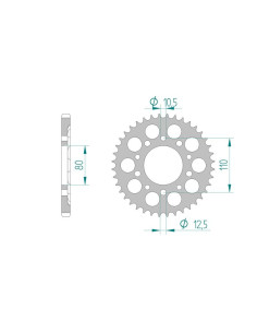 AFAM COURONNE ALU au pas de 525 CBR/VF400F