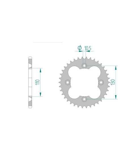 Kit chaine DID  ACIER HONDA TRX 250 X 1987 à 1992
