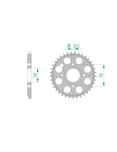Kit chaine DID  ALU HONDA MBX 125 1984 à 1986