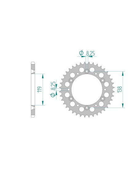 Kit chaine DID  ALU HUSABERG 501 TE 1996 à 1999