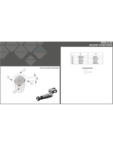  Jeu de rallonges pour repose-pieds GILLES 20 mm - noir