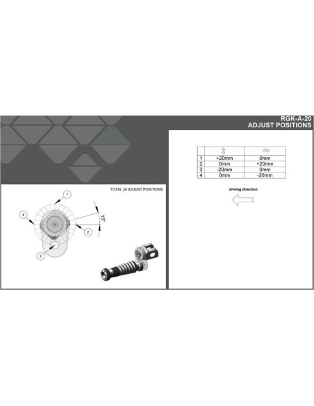  Jeu de rallonges pour repose-pieds GILLES 20 mm - noir