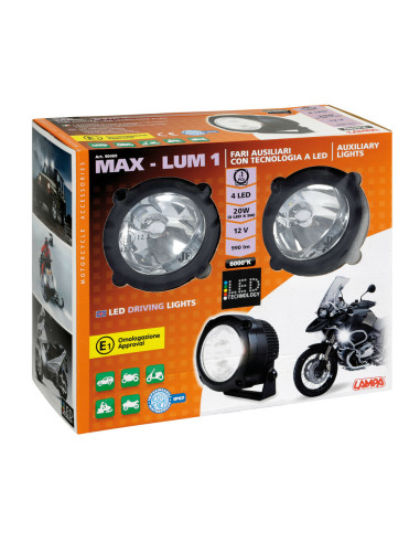 2 phares auxiliaires Max-Lum 1 LED 12V 