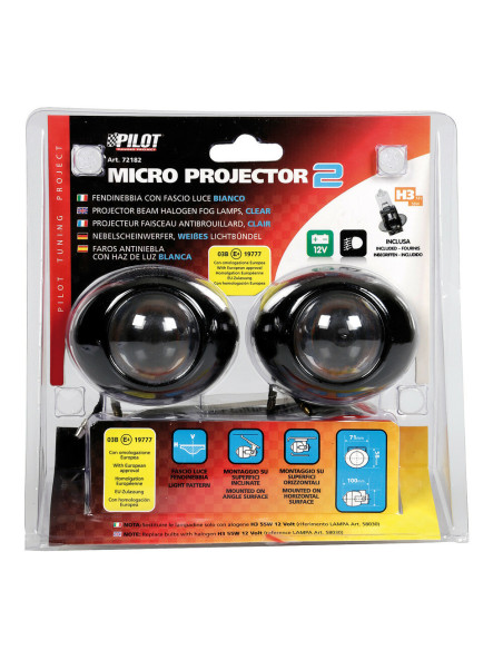 2 phares antibrouillard Micro-Projector 2 Blanc 