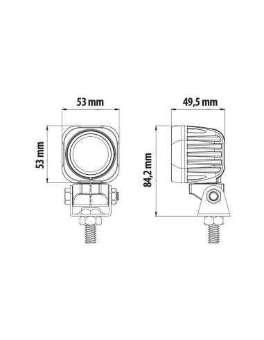 Phare auxliaire Cyclops-Square LED 9/32V 