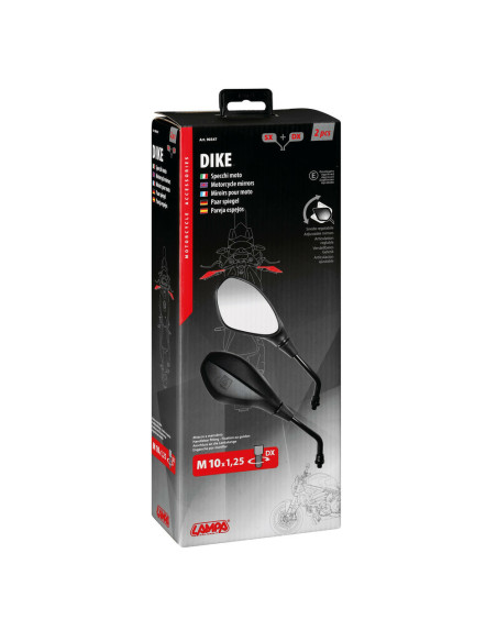 2 rétroviseurs moto ou scooter ajustables Dike 