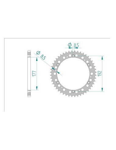 Kit chaine DID  ALU HUSQVARNA CR 125/WR 1983 à 1984