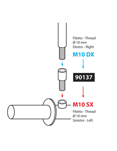 Adaptateur pour rétroviseurs moto 