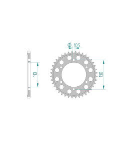 AFAM COURONNE ALU au pas de 520 HARD