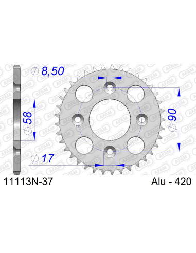 Kit chaîne alu HONDA XR 50 2000-2003   