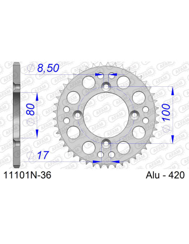 Kit chaîne alu HONDA XR 70 R 1997-1999   