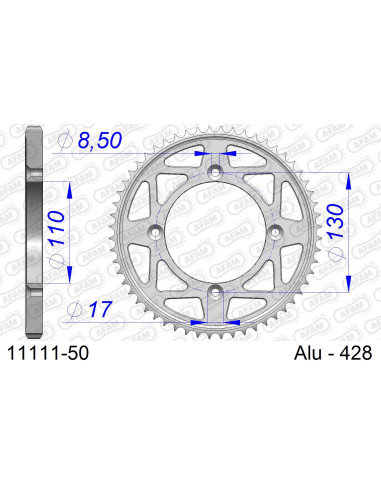 Kit chaîne alu HONDA CR 85 R PR #428 2003-2005   