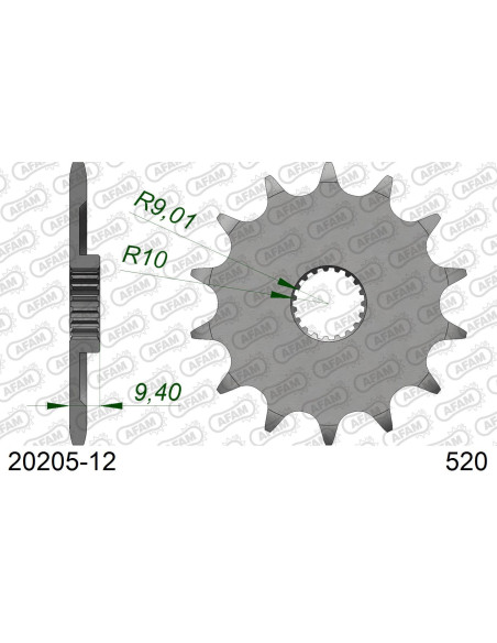 Kit chaîne alu HONDA CR 125 R G 1986   