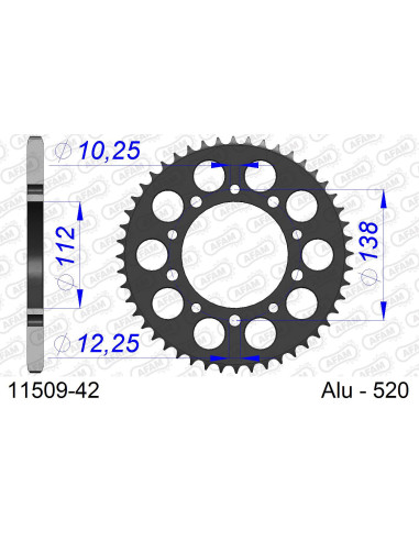 Kit chaîne alu HONDA CBR 650 F ABS #520 2014-2018   