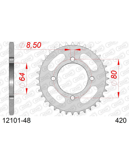 Kit chaîne acier YAMAHA RD 50 MX 1981-1987   