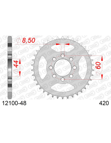 Kit chaîne acier YAMAHA DT 50 MX 1983-1995   