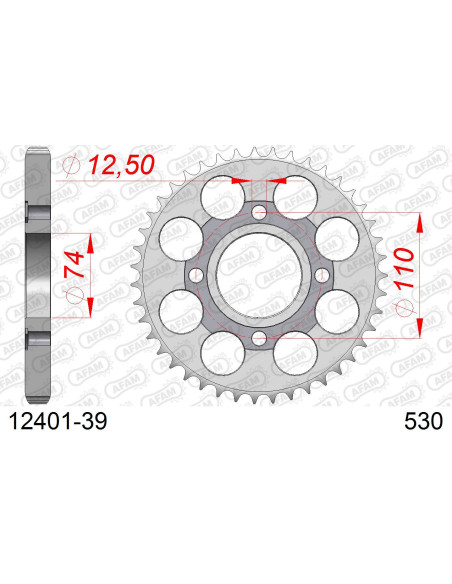 Kit chaîne acier YAMAHA XS 250 SE,SF 1979-1982   