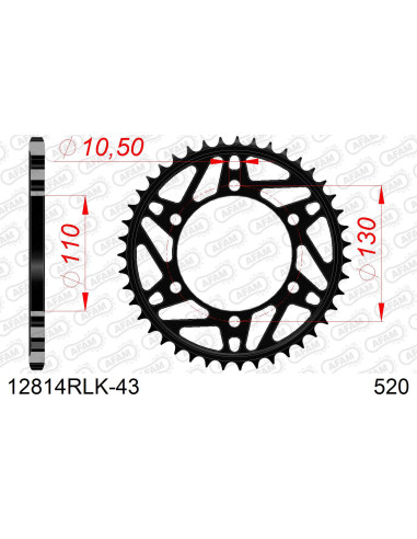 Kit chaîne acier RAC YAMAHA YZF-R3 2015-2022   
