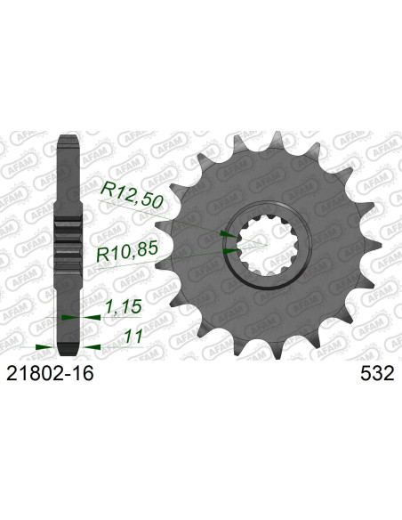 Kit chaîne acier YAMAHA YZF 750 R 1993-1998   
