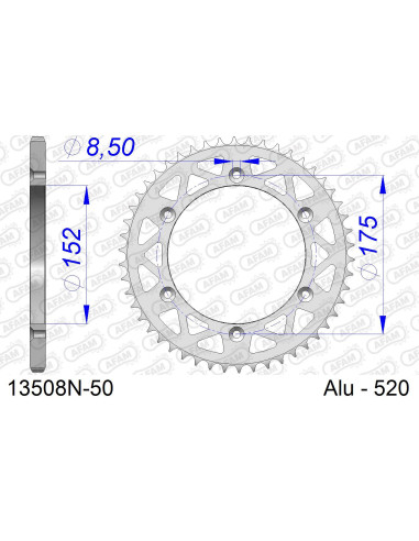Kit chaîne alu YAMAHA YZ 490 1981-1982   