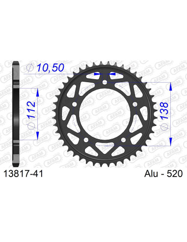 Kit chaîne alu RAC YAMAHA YZF-R1/ M # 520 2015-2022   