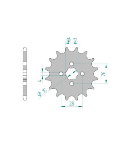 Pignon AFAM pour moto au pas de 420