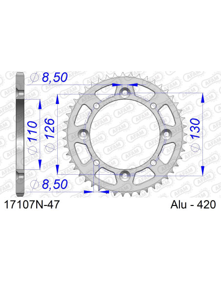 Kit chaîne alu SUZUKI RM 65 2003-2005   