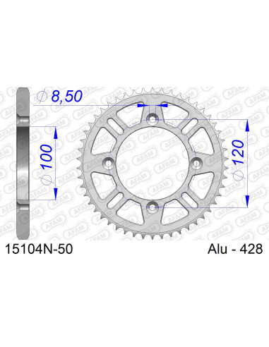 Kit chaîne alu SUZUKI RM 80 D S-W 1982-1983   