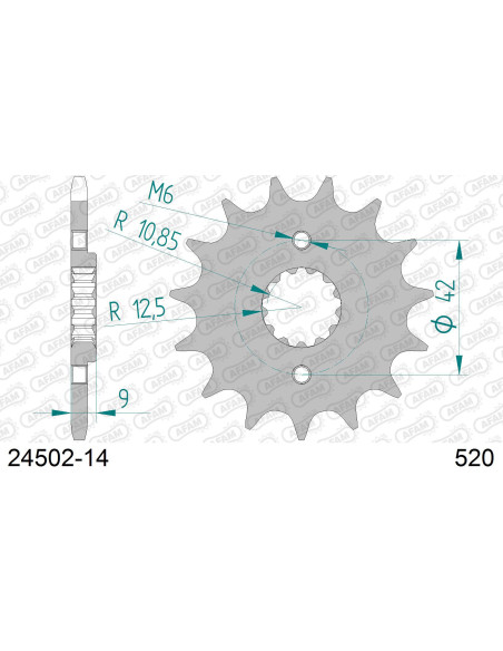 Kit chaîne acier KAWASAKI GPZ 250 R (EX) 1986-1987   