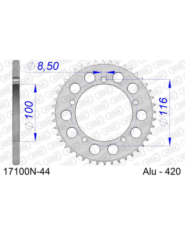 Kit chaîne alu KAWASAKI KX 60 1983-2003   