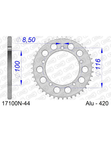 Kit chaîne alu KAWASAKI KX 60 1983-2003   