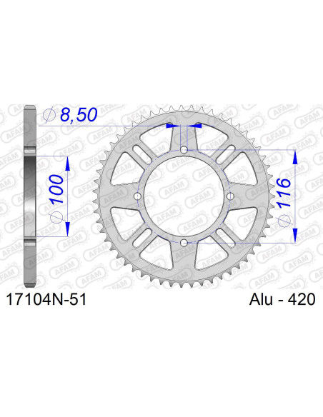Kit chaîne alu KAWASAKI KX 80 SMALL WHEEL 1998-2000   