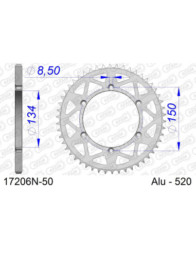 Kit chaîne alu KAWASAKI KX 250 1985   