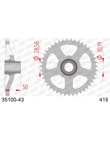 Kit chaîne acier APRILIA RX 50 EXTREMA 1993-1994   