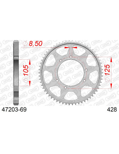 Kit chaîne acier APRILIA RX 125 2018-2021   