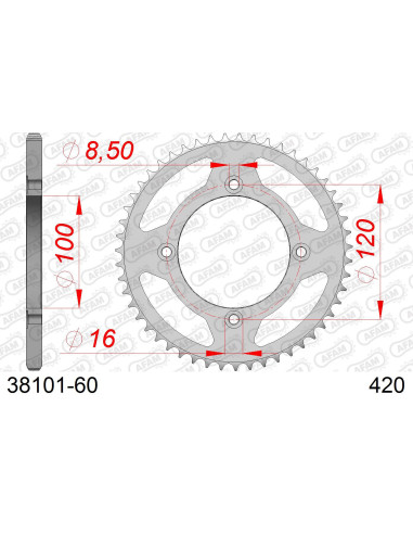 Kit chaîne acier BETA 50 RR MOTARD 2018-2020   